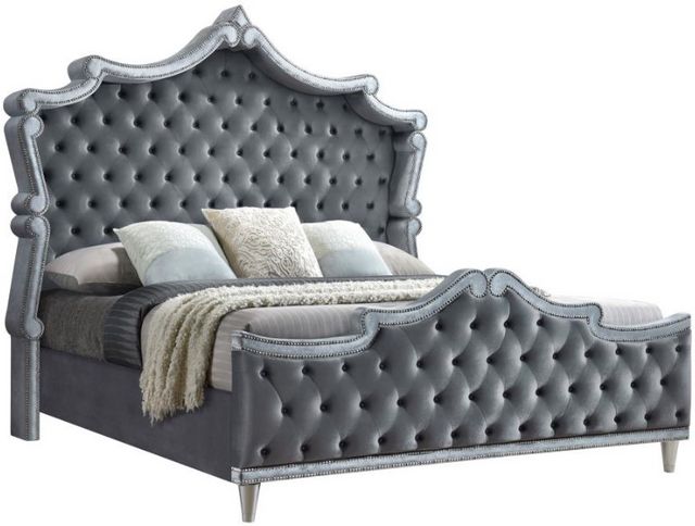 Coaster® Antonella Grey Upholstered King Panel Bed