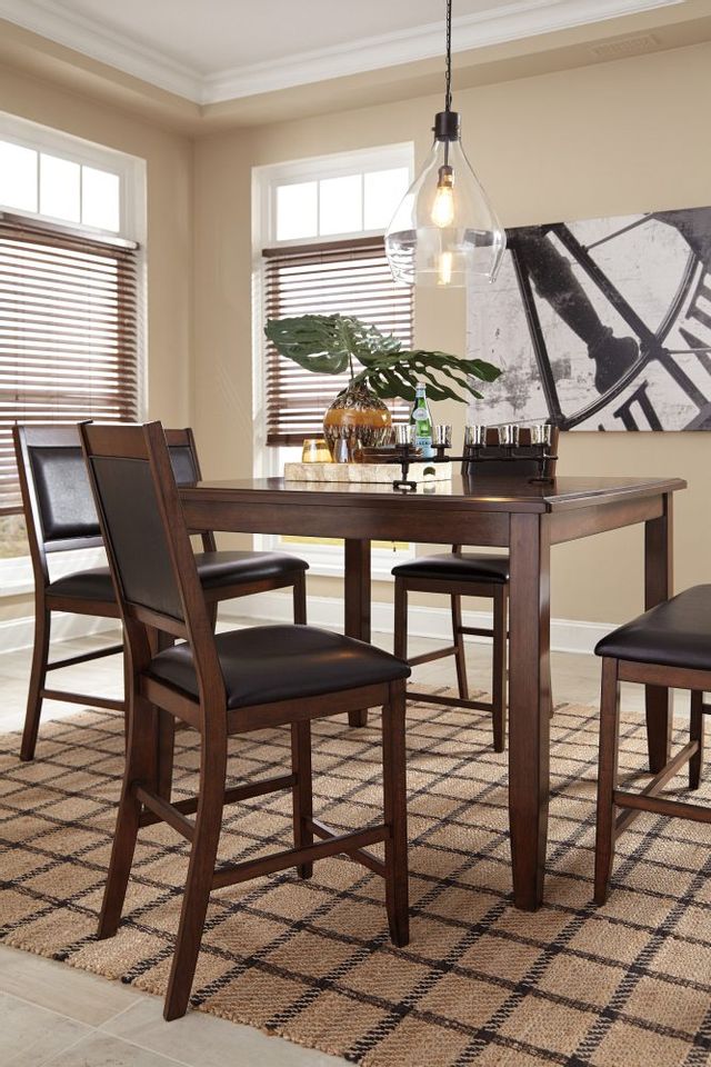 Signature Design by Ashley® Meredy 5-Piece Warm Brown Counter Height Dining Table Set-2