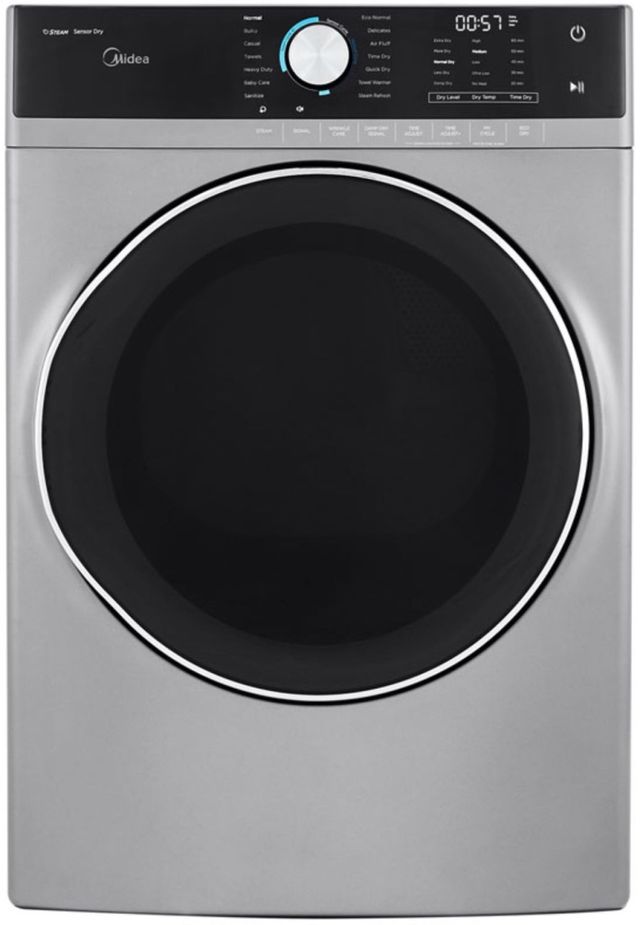 Midea® 5.2 Cu. Ft. Front Load Washer & 8.0 Cu. Ft. Gas Dryer Graphite Laundry Pair 19
