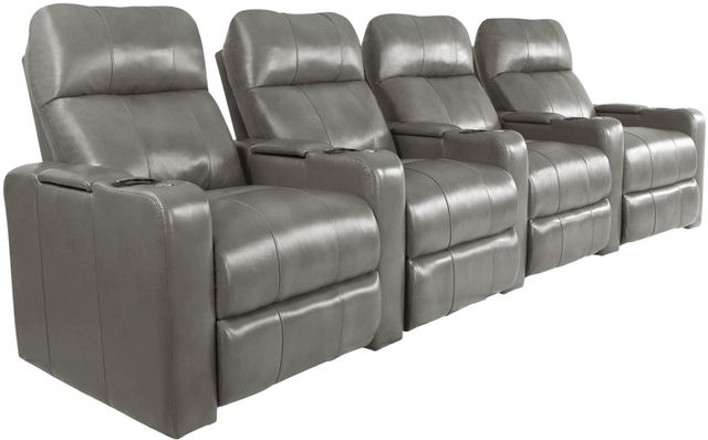 RowOne Prestige Home Entertainment Seating Gray 4-Chair Straight Row 1