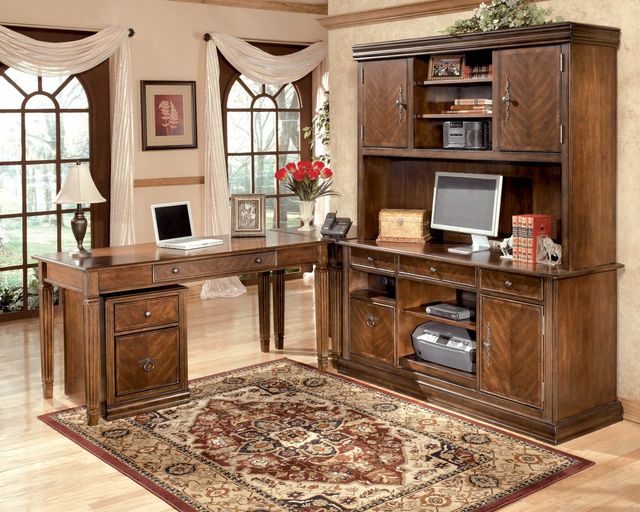Signature Design by Ashley® Hamlyn Home Medium Brown Home Office Tall Desk Hutch 2