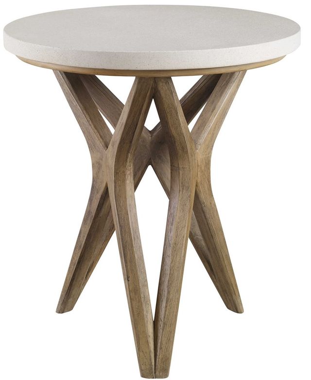 Uttermost® Marnie Ivory Limestone Top Side Table with Warm Oatmeal Wash Base-1
