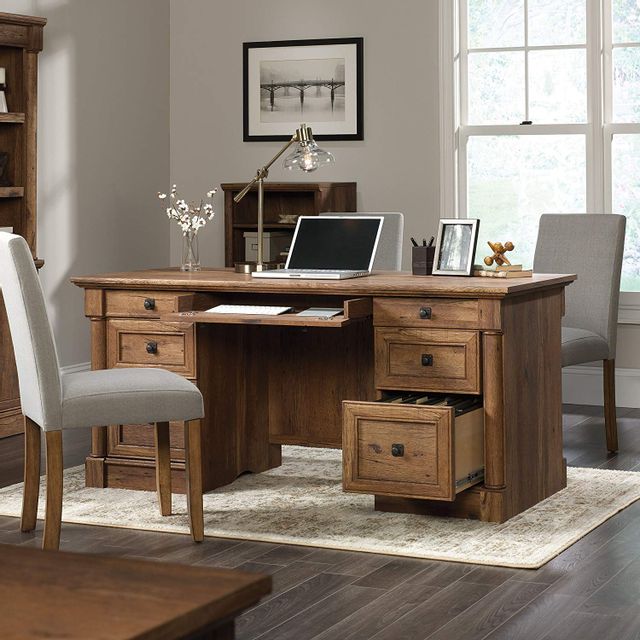 Sauder® Palladia® Vintage Oak® Executive Desk | Big Sandy Superstore ...