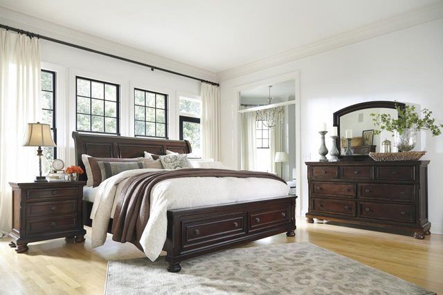 Millennium® By Ashley Porter Four-Piece Rustic Brown King Bedroom Set-0
