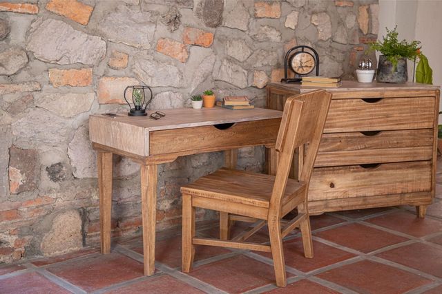 International Furniture Direct Mita Honey Brown Wood Chair-1
