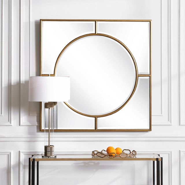 Uttermost® by John Kowalski Stanford Gold Square Mirror-3
