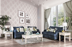 Furniture of America® Jayda Navy Sofa and Loveseat