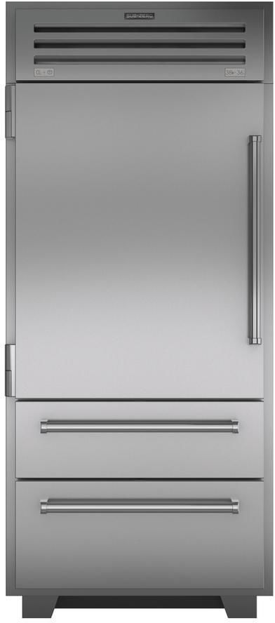 Sub-Zero® PRO 36" Stainless Steel Bottom Freezer Refrigerator-0
