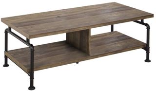 Coaster® Rustic Oak and Black Shelf Storage Coffee Table