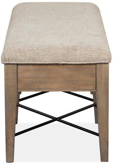 Magnussen Home® Paxton Place Dovetail Grey Upholstered Bench 3