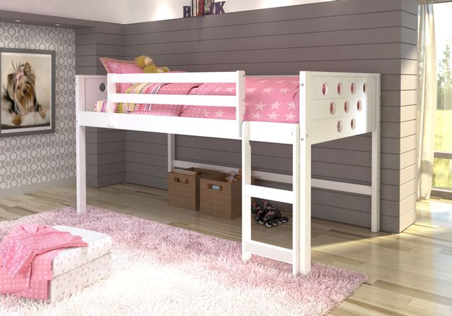 Donco Kids White Twin Loft Bed-1