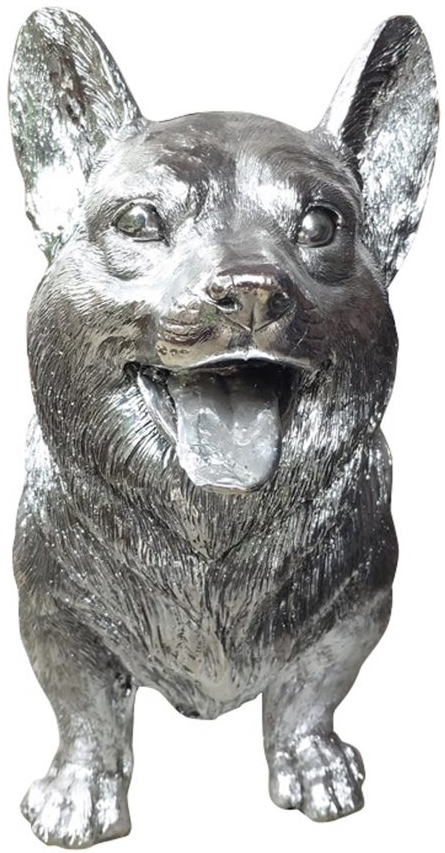 Moe's Home Collection Silver Maggie The Corgy Figurine 2