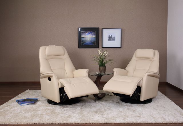 Fjords® Relax Stockholm Latte Small Dual Motion Swivel Recliner 9
