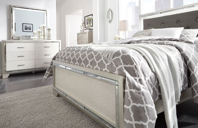 Signature Design by Ashley® Lonnix Silver Upholstered Full Bed 3