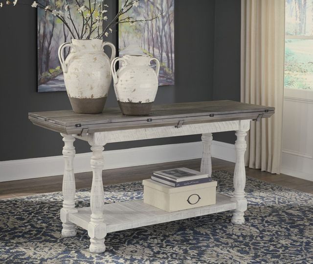 Signature Design by Ashley® Havalance Gray/White Flip Top Sofa Table 7
