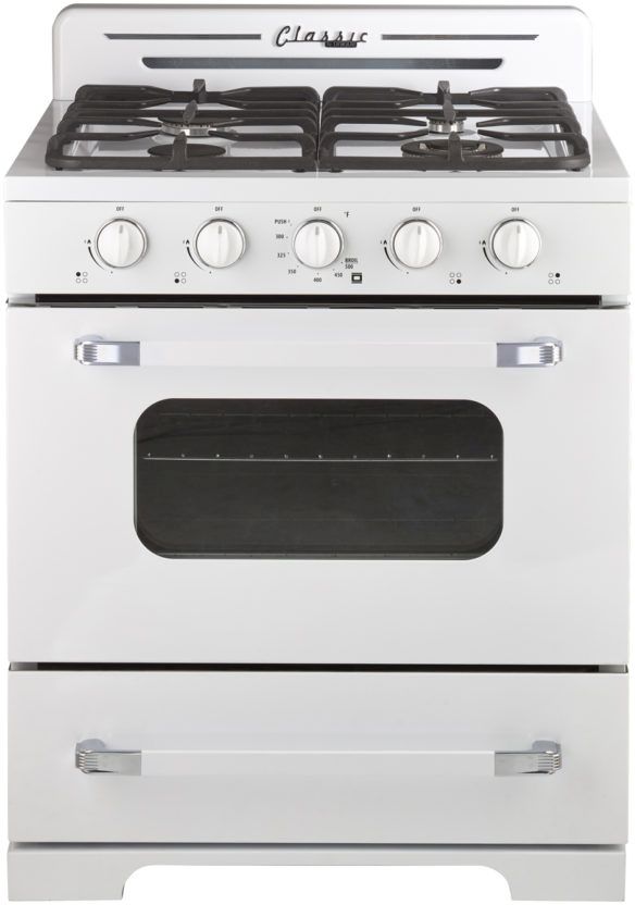 Unique® Appliances Classic Retro 30" White Freestanding Liquid Propane Gas Range