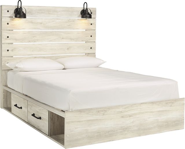 Signature Design by Ashley® Cambeck Whitewash Queen 4-Drawer Storage Panel Bed