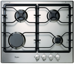 Whirlpool® 24" Black On Stainless Gas Cooktop-WCG52424AS