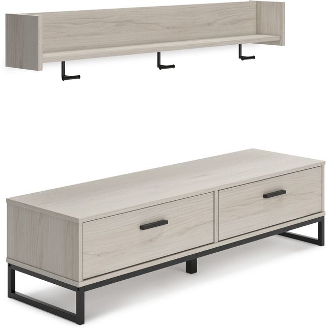 Signature Design by Ashley® Socalle Natural Storage Bench with Coat Rack-0
