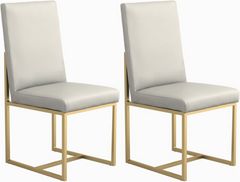 Coaster® Conway 2-Piece Grey/Aged Gold Upholstered Dining Chairs