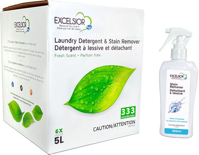 Excelsior® HE 5L Fresh Scent Laundry Detergent and Stain Remover Set 0