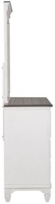 Liberty Allyson Park Wire Brushed White Dresser with Crown Mirror 2