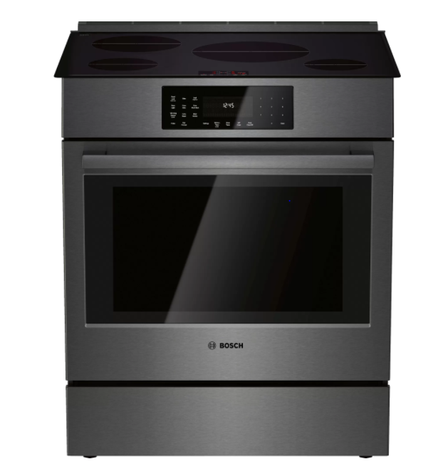 black stainless steel induction range