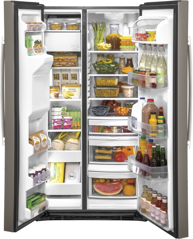 GE® 25.1 Cu. Ft. Slate Side-By-Side Refrigerator 3