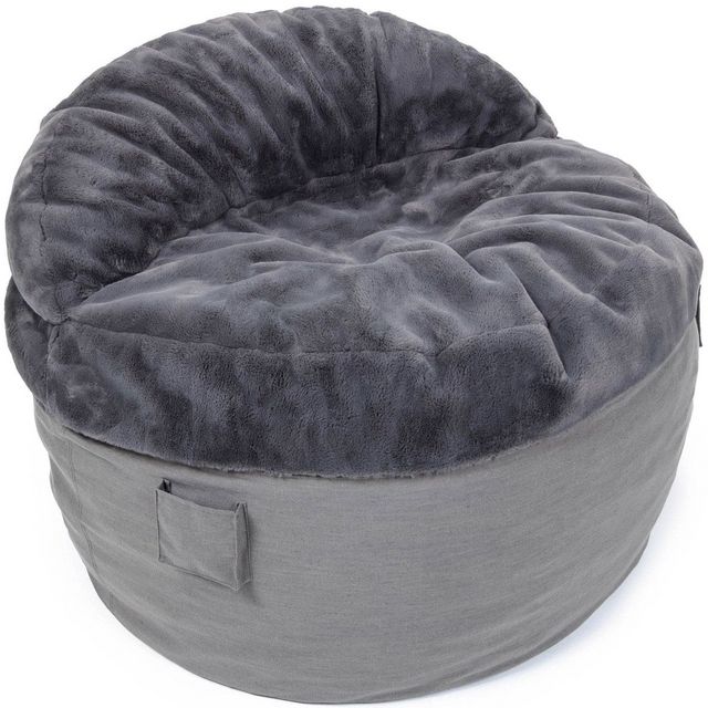 CordaRoy's® NEST Bunny Fur Charcoal Full Chair