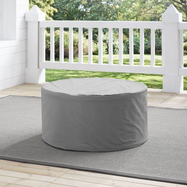 Crosley Furniture® Catalina Gray Outdoor Round Table Furniture Cover-3