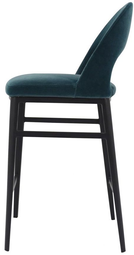 Moe's Home Collections Roger Teal Velvet Counter Height Stool 2