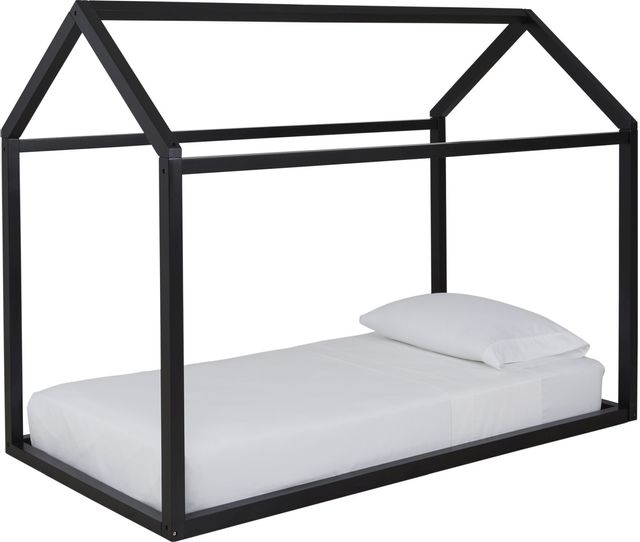 Signature Design by Ashley® Flannibrook Black Twin House Bed Frame-0