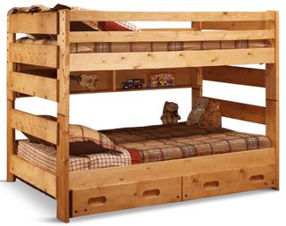 Trendwood Inc. Bunkhouse Big Sky Cinnamon Full/Full Bunk Bed with Underdresser