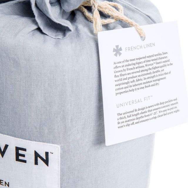 Malouf® Woven™ French Linen Charcoal Queen Sheet Set 6