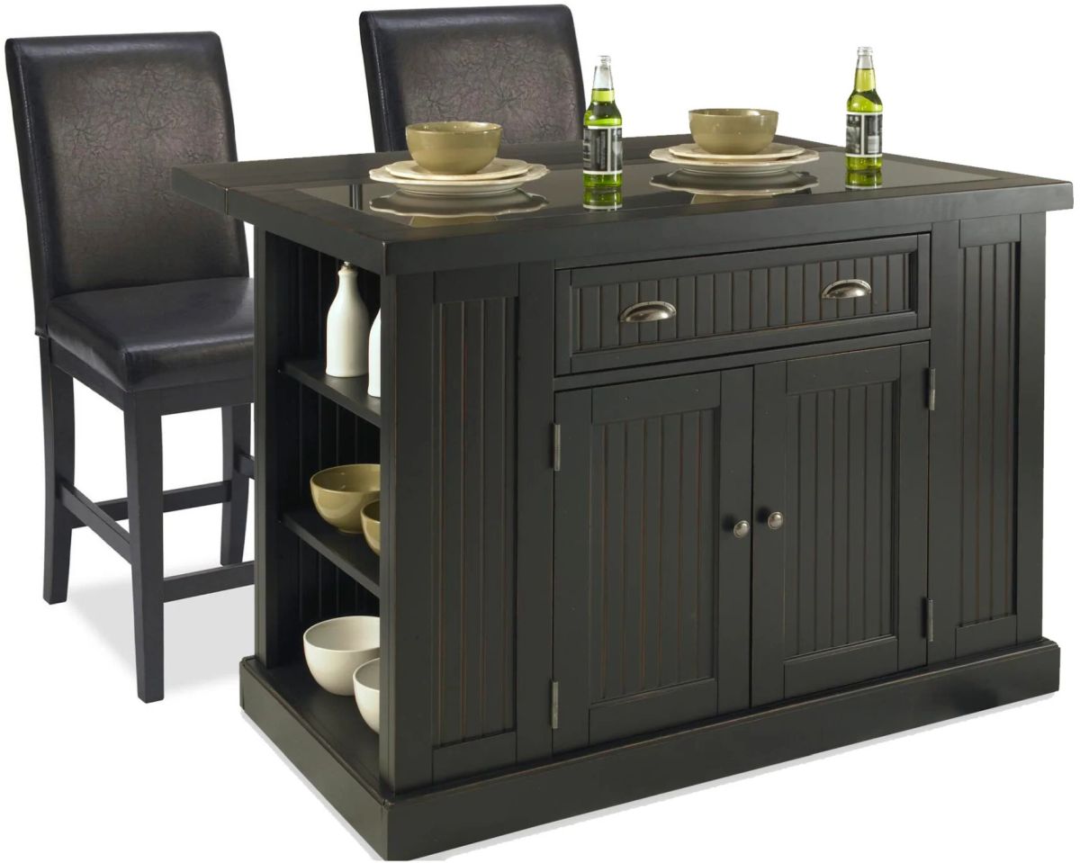 Homestyles Nantucket 3 Piece Black Kitchen Island Set Alton   2f1cc26a 7796 4a32 B6ec 217ea3239bfc 