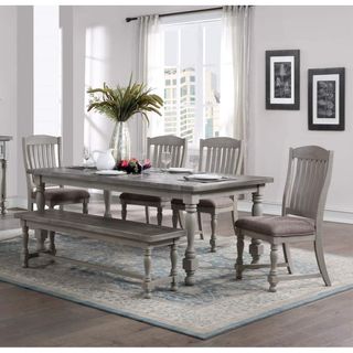 Avalon Richland Ash Dining Table, 4 Side Chairs and Bench