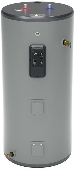 GE 50 Gallon Diamond Gray Smart Short Electric Water Heater GE50S12BLM 