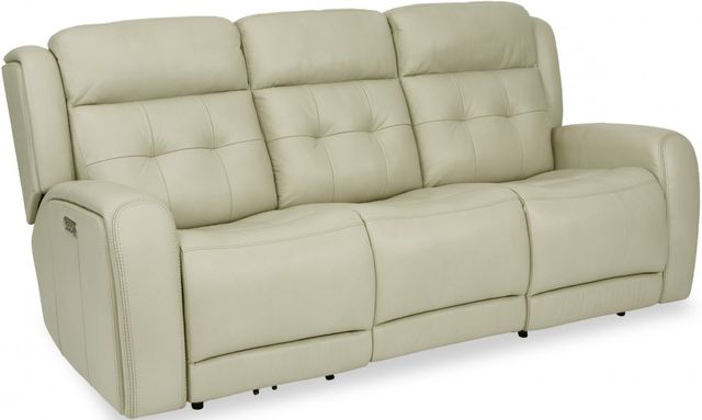 Flexsteel® Grant Ivory Power Reclining Sofa with Power Headrests-0