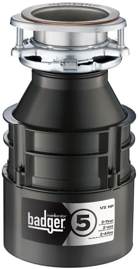 InSinkErator® Badger® 5 0.5 HP Continuous Feed Black Garbage Disposal-1