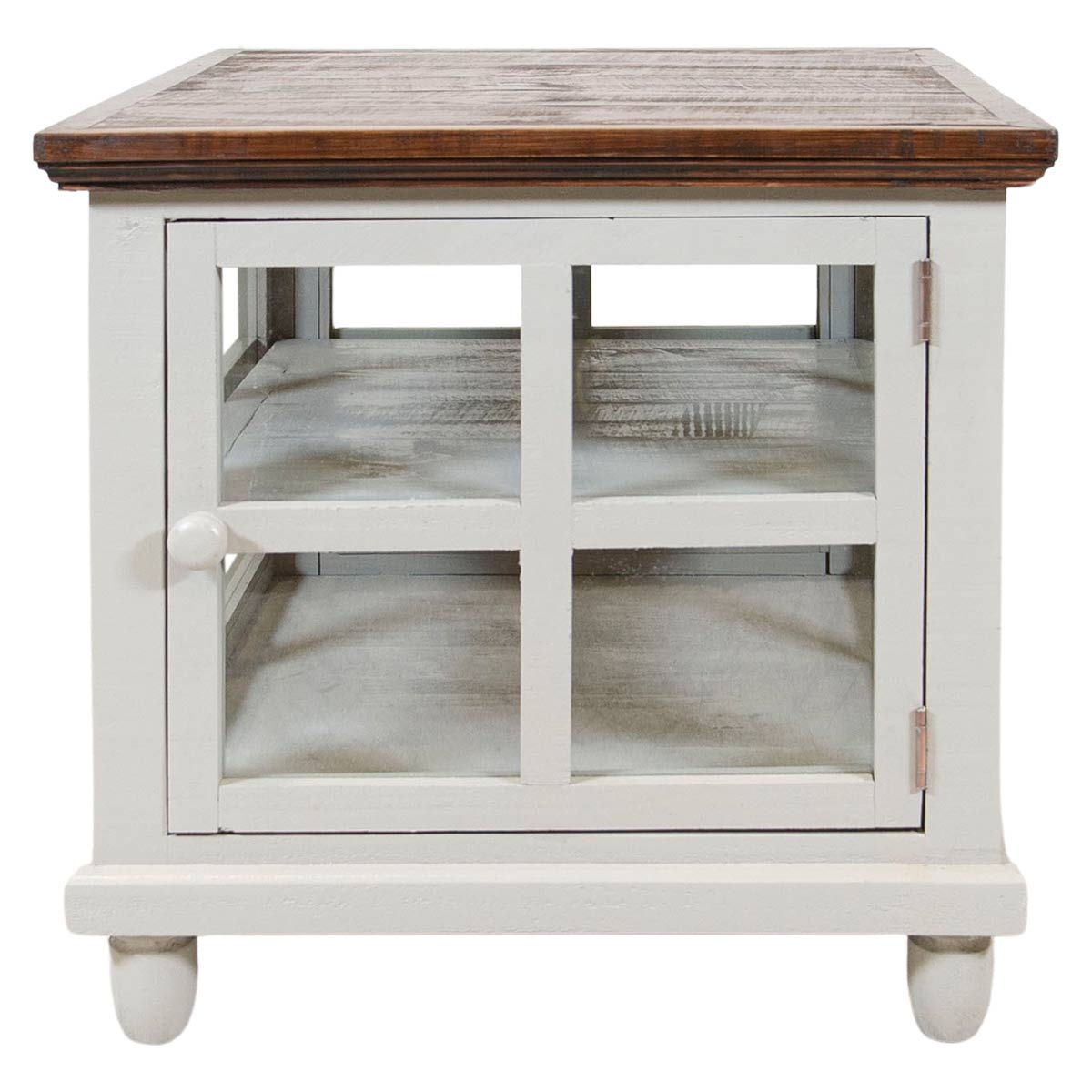 Rustic Imports Cottage Aged Grey End Table