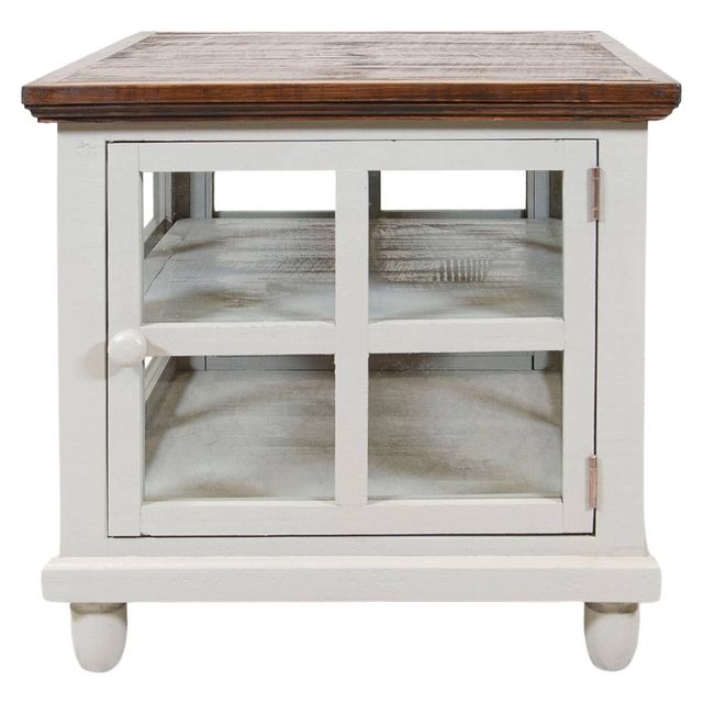 Rustic Imports Cottage Aged Grey End Table-0