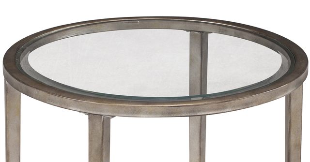 Magnussen Home® Copia Glass Top Oval End Table with Antiqued Silver/Gold Tint Base-1