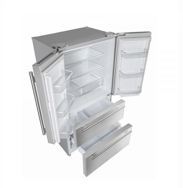 FORNO® Alta Qualita 19.2 Cu. Ft. Stainless Steel Freestanding French Door Refrigerator 3