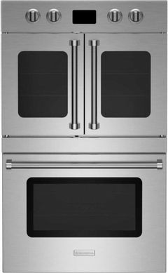 BlueStar® 30" Stainless Steel Double Electric Wall-Oven with French and Drop-Down Doors