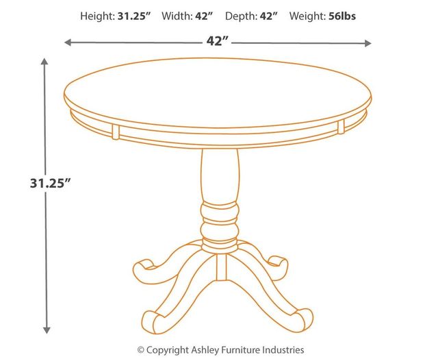 Signature Design by Ashley® Whitesburg Brown Round Dining Room Table Top 2