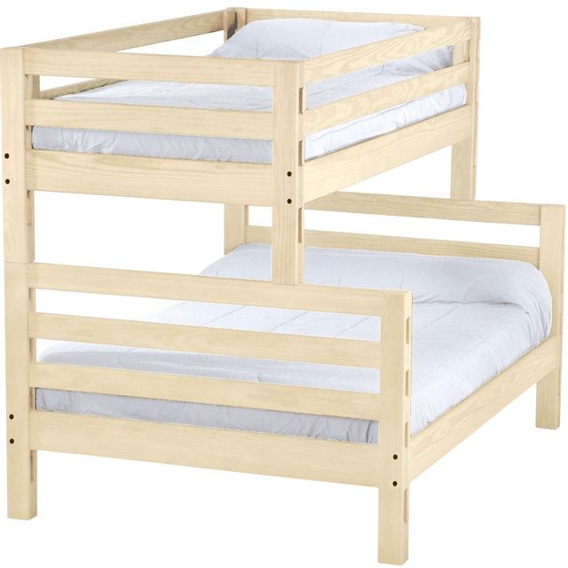 Crate Designs™ Furniture Unfinished Twin Over Full Ladder End Bunk Bed