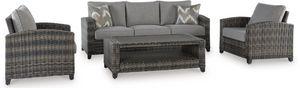 Signature Design by Ashley® Oasis Court 4-Piece Gray Outdoor Set