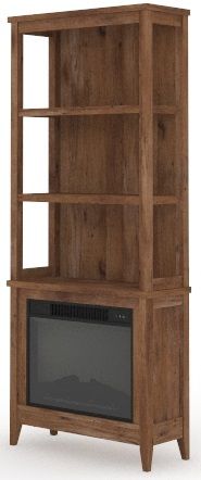 Sauder® Sauder Select Vintage Oak® Bookcase with Electric Fireplace