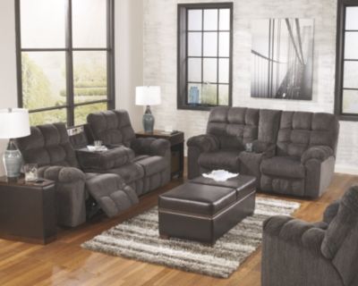 Signature Design by Ashley® Acieona Slate Reclining Sofa with Drop Down Table 3