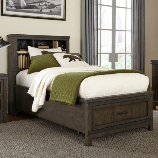 Liberty Thornwood Hills Rock Beaten Gray Full Bookcase Youth Bed 5